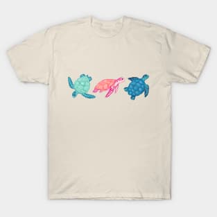 Paradise Beach Turtles - Three in a Row T-Shirt